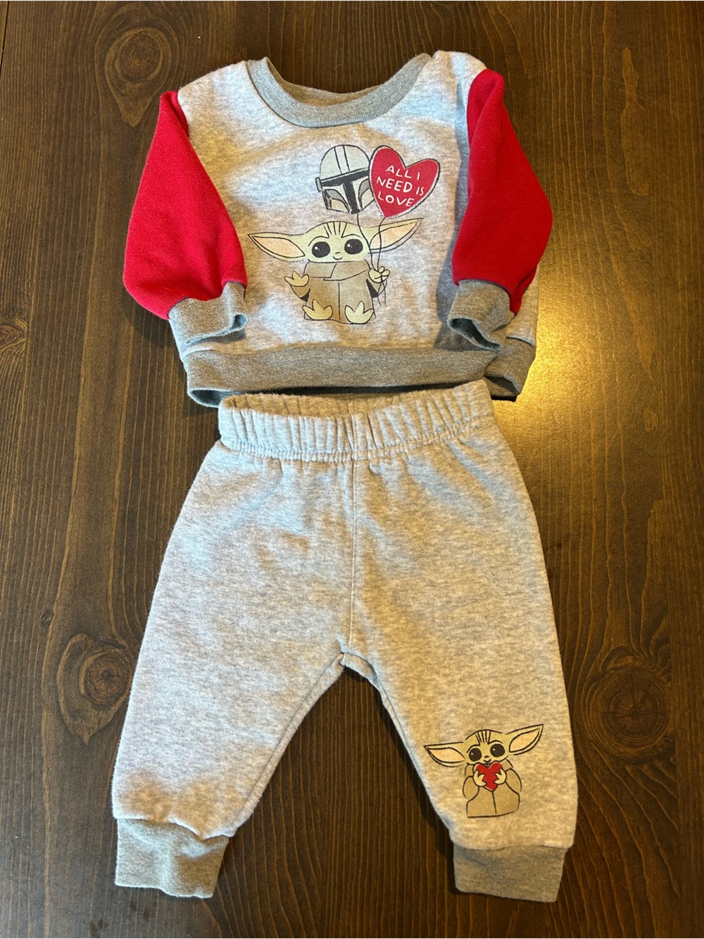 Star Wars Baby Yoda Grogu Sweatshirt Jogger Set 0-3M